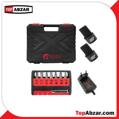 دریل پیچ گوشتی شارژی ادون مدل AD-12A edon ad 12a power wireless 2 batteries 12v battery cordless drills set