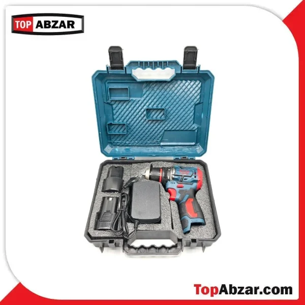 دریل شارژی ۲۴ ولت 2 بااتری براشلس سه نظام فلزی باس مدل Bs3035 - Image 1
