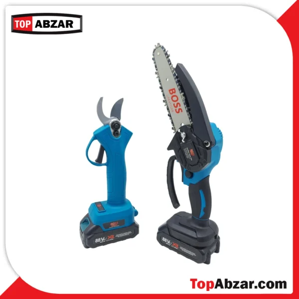 کیت اره زنجیری و قیچی شارژی باس مدل 88VF با باتری 88 ولت - Image 3