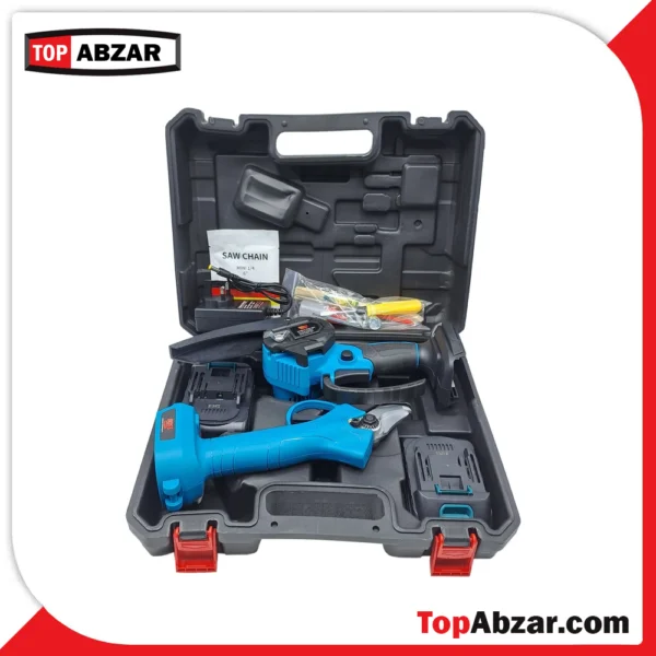 کیت اره زنجیری و قیچی شارژی باس مدل 88VF با باتری 88 ولت - Image 2