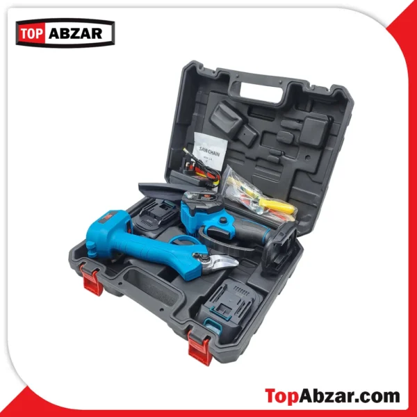 کیت اره زنجیری و قیچی شارژی باس مدل 88VF با باتری 88 ولت - Image 4