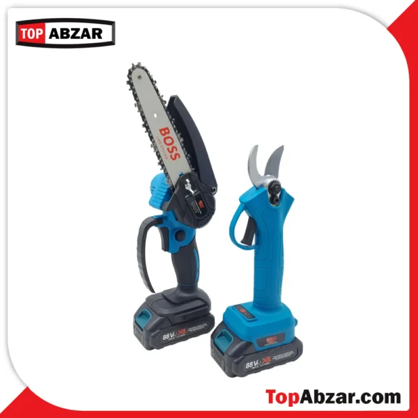 کیت اره زنجیری و قیچی شارژی باس مدل 88VF با باتری 88 ولت - Image 6